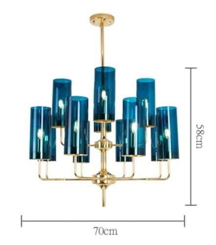 ثريا حاملة شموع أكواب زجاج ذهبي