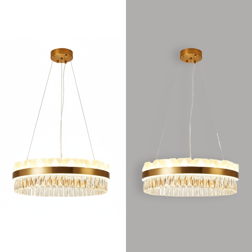 ثريا كريستال دائري كلاسيك ذهبي