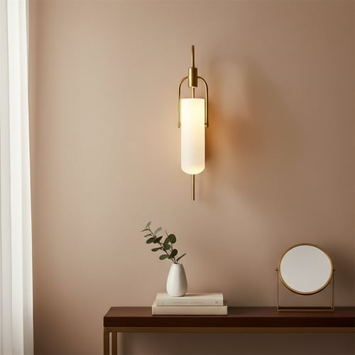 انارة جدارية قاعدة ذهبية زجاج مثلج