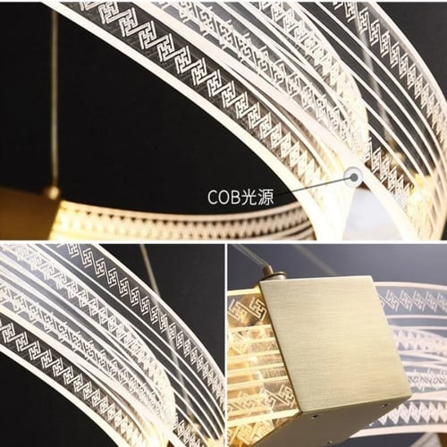 ثريا حلقات دائرية زجاجية متوازية