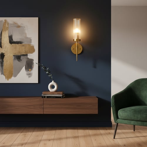 ابليك جداري مفرد ذهبي شفاف