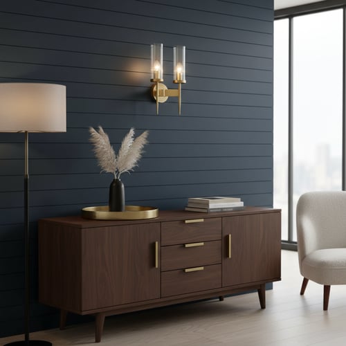 ابليك جداري ثنائي ذهبي شفاف