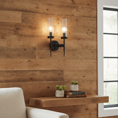 ابليك جداري ثنائي اسود شفاف