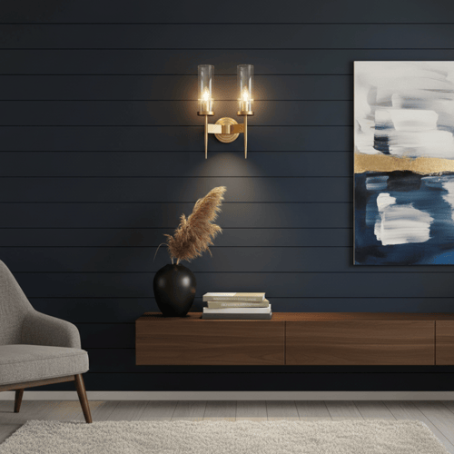 ابليك جداري ثنائي ذهبي شفاف