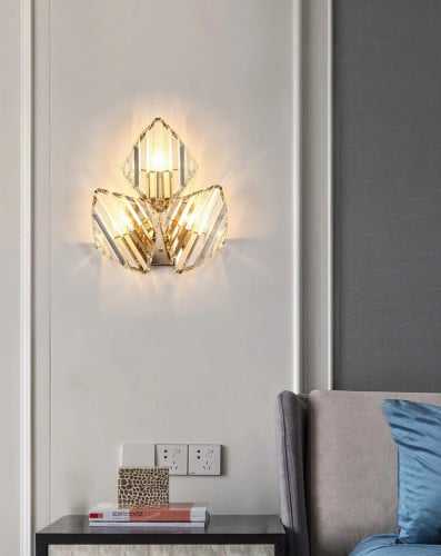 انارة جدارية كريستال صدف ثلاثي