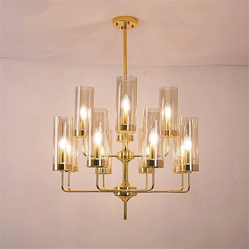 ثريا حاملة شموع أكواب زجاج ذهبي