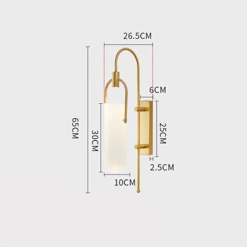 انارة جدارية قاعدة ذهبية زجاج مثلج