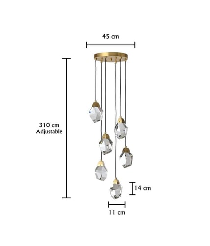 ثريا كريستال معلقة الجوهرة شلال