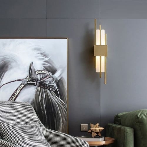 ابليك جداري ذهبي انارتين زجاج مثلج