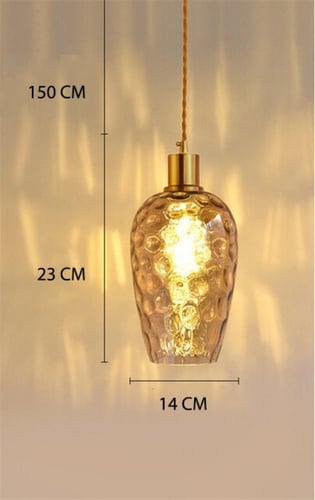 ثريا علاقي زجاج شفاف عسلي