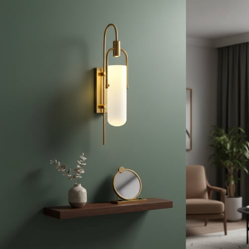 انارة جدارية قاعدة ذهبية زجاج مثلج