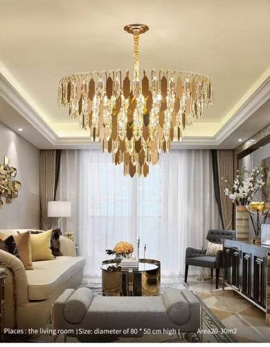 ثريا كريستال دائري بتصميم حديث 50 cm