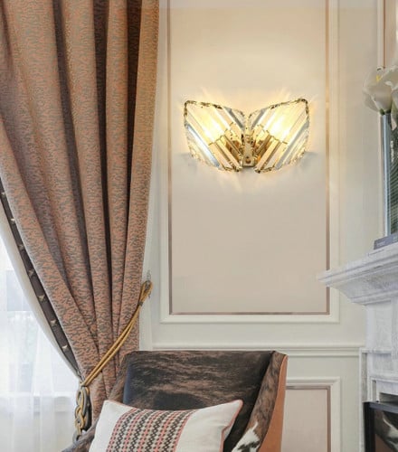 انارة جدارية كريستال صدف ثنائي