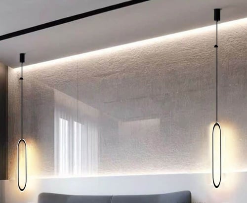 ثريا مودرن بيضاوي فاخر 3 اضاءات ليد