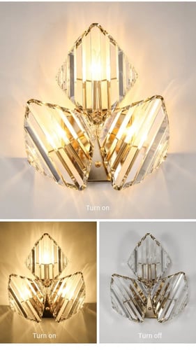 انارة جدارية كريستال صدف ثلاثي