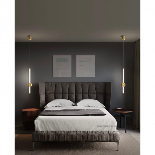 ثريا مفرد علاقي مودرن شكل انبوب مع كرة ذهبي