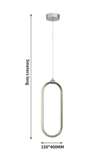 ثريا مودرن بيضاوي فاخر 3 اضاءات ليد