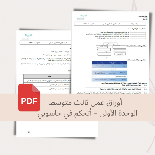 أوراق عمل الحاسب وتقنية المعلومات- ثالث متوسط (الو...