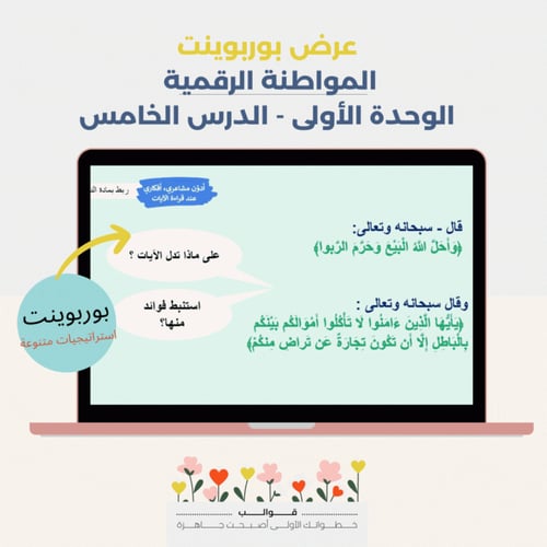 المواطنة الرقمية - عروض الوحدة الأولى + أوراق عمل...
