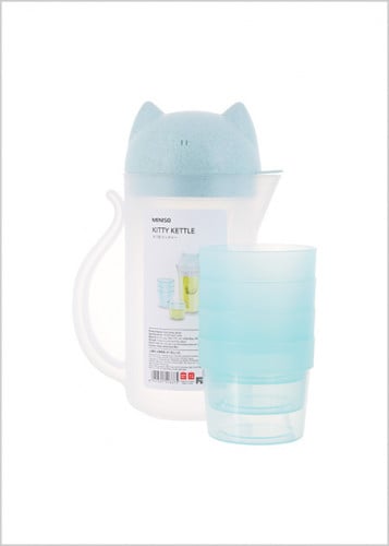 جيك ماء بغطاء على شكل أذني القطة مع 4 أكواب باللون...