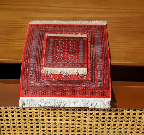 كوستر سجاد أحمر سدو