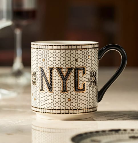 The Bistro Tile Stoneware Mug: Jetsetter Edition