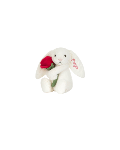 Jelly cat Personalized Cream Bunny With Rose