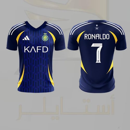 تيشيرت رونالدو نادي النصر الجديد الكحلي 2025