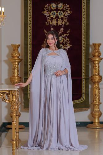 Evening dress embroidered with a shawl LD011921