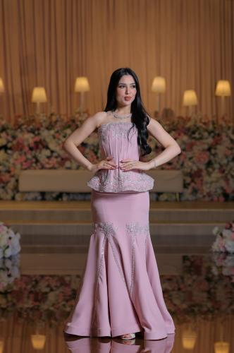 Evening dress with corset and embroidery LD0017