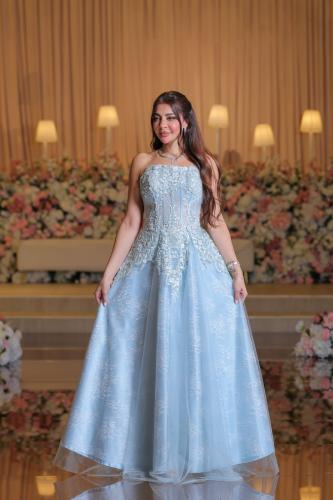 Evening dress with embroidery in the shape of a corset LD9306