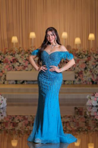 Evening dress with embroidery on the chest LD3802