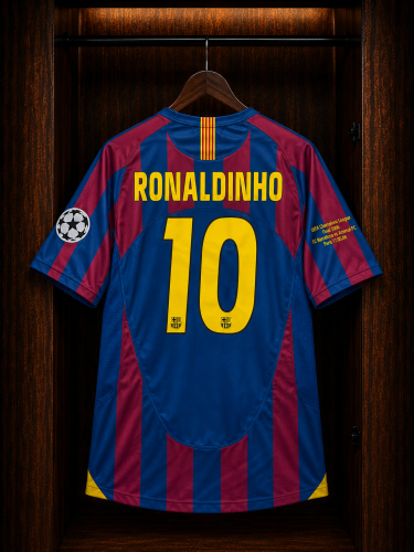 تيشيرت برشلونه نسخه نهائي الابطال 2005-2006 رونالدينهو