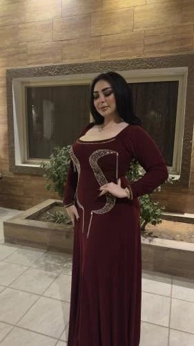 فستان عنابي سترتش كوري اصلي كرستال