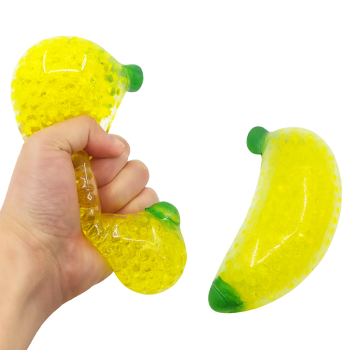 A pressure ball in the shape of a banana for hand...