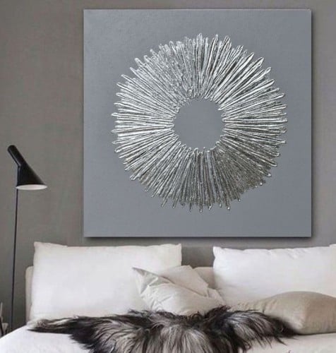 لوحة الدائرة المشعه بخلفية رمادية