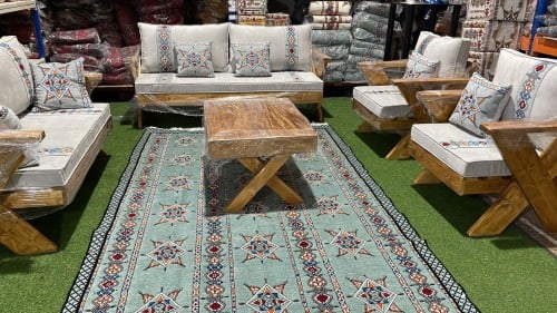 طقم جلسة خارجية كراسي خشب