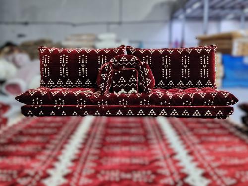 جلسة دبل نجدي عنابي طبقة اسفنج + طبقة قطن