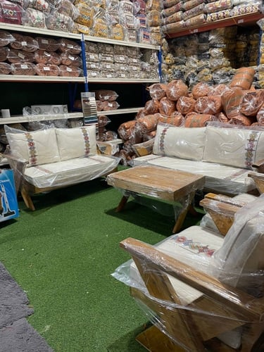 طقم جلسة خارجية كراسي خشب