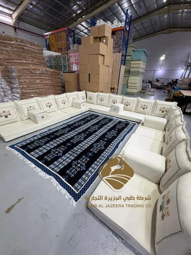 جلسة مطرزة مقاس مترين قماش شانيل المزهرية