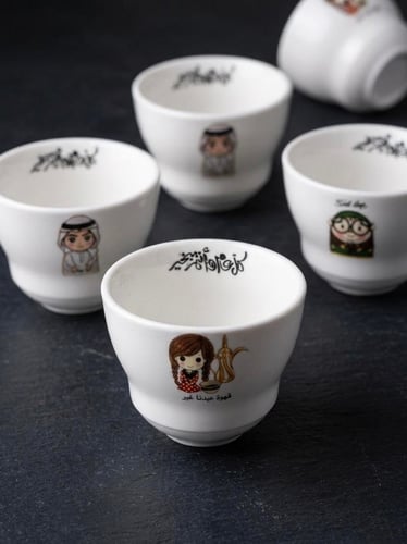 فناجيل قهوة للعيد بطباعة DTF UV بارزة بالاسم - طقم...