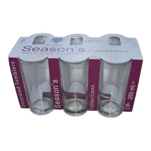كاسات ماء زجاج 6حبة وطني موديل 900411000005