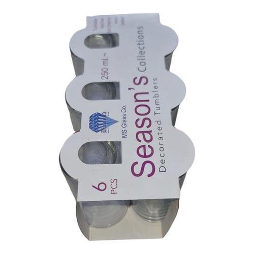 كاسات ماء زجاج 6حبة وطني موديل 900411000005