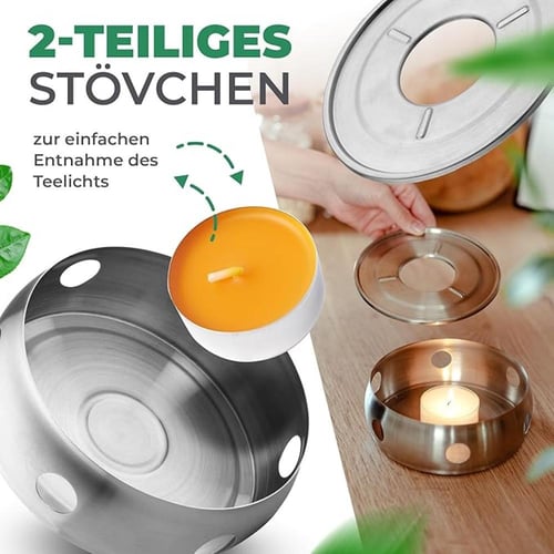 قاعدة شمع حامل شاي، سخان ابريق شاي معدني مع حامل ا...