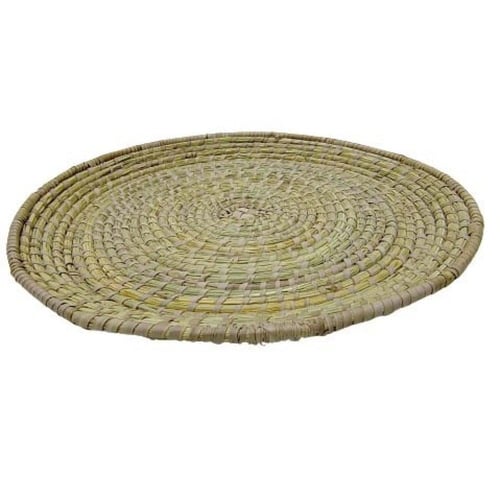 صحن سجادة خوص طبيعي يدوي الصنع - ديكور منزلي عصري...