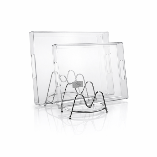 طقم صواني تقديم اكريلك شفاف