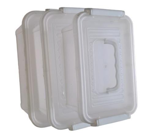 طقم حافظات طعام بلاستيكية مكونة منقابلة للاغلاق ال...