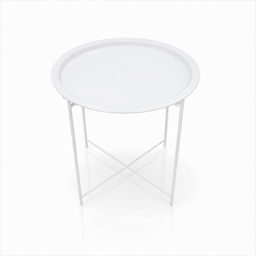 طاولة جانبية معدنية بيضاء أنيقة - تصميم عصري وعملي