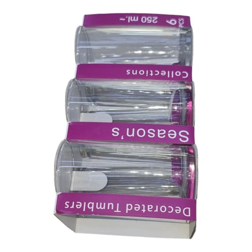 كاسات ماء زجاج 6حبة وطني موديل 900411000005