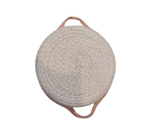 سلة تخزين منسوجة من الحبال القطنية، سلال تخزين لتن...